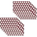 Kuber Industries Table Mats Set of 12 | Dining Table Plate Mat | PVC Table Placemats | Kitchen Table Mat | Heat Resistant Dinner Mat | Square Print | Maroon