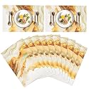 Kuber Industries Table Mats Set of 6 - Waterproof Dining Table Mats | Dinner Table Mat for Kitchen | PVC Anti Slip Food Mats &amp; Table Mats | Marble Print - Grey