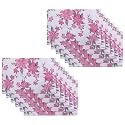 Kuber Industries Table Mats Set of 6 | Dining Table Plate Mat | PVC Table Placemats | Kitchen Table Mat | Heat Resistant Dinner Mat | Flower Print | Blue