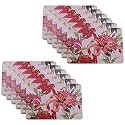 Kuber Industries Table Mats Set of 6 | Dining Table Plate Mat | PVC Table Placemats | Kitchen Table Mat | Heat Resistant Dinner Mat | Flower Print | Blue