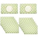 Kuber Industries Table Mats Set of 6 - Waterproof Dining Table Mats | Dinner Table Mat for Kitchen | PVC Anti Slip Food Mats &amp; Table Mats | Marble Print - Grey