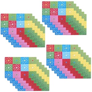 kuber industries table mats set of 6  dining table plate mat  pvc table placemats  kitchen table mat  heat resistant dinner mat  flower print  blue