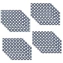 Kuber Industries Table Mats Set of 6 | Dining Table Plate Mat | PVC Table Placemats | Kitchen Table Mat | Heat Resistant Dinner Mat | Flower Print | Blue