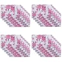 Kuber Industries Table Mats Set of 6 | Dining Table Plate Mat | PVC Table Placemats | Kitchen Table Mat | Heat Resistant Dinner Mat | Flower Print | Blue
