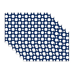 kuber industries table mats set of 6  dining table plate mat  pvc table placemats  kitchen table mat  heat resistant dinner mat  flower print  blue