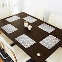 Kuber Industries Table Mats Set of 6 - Waterproof Dining Table Mats | Dinner Table Mat for Kitchen | PVC Anti Slip Food Mats &amp; Table Mats | Marble Print - Grey