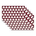 Kuber Industries Table Mats Set of 6 | Dining Table Plate Mat | PVC Table Placemats | Kitchen Table Mat | Heat Resistant Dinner Mat | Square Print | Maroon