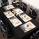 Kuber Industries Table Mats Set of 6 - Waterproof Dining Table Mats | Dinner Table Mat for Kitchen | PVC Anti Slip Food Mats &amp; Table Mats | Cup Print - White