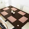 Kuber Industries Table Mats Set of 6 - Waterproof Dining Table Mats | Dinner Table Mat for Kitchen | PVC Anti Slip Food Mats &amp; Table Mats | Marble Print - Grey