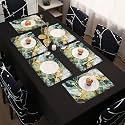 Kuber Industries Table Mats Set of 6 - Waterproof Dining Table Mats | Dinner Table Mat for Kitchen | PVC Anti Slip Food Mats &amp; Table Mats | Marble Print - Grey