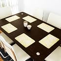 Kuber Industries Table Mats Set of 6 - Waterproof Dining Table Mats | Dinner Table Mat for Kitchen | PVC Anti Slip Food Mats &amp; Table Mats | Marble Print - Yellow