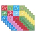Kuber Industries Table Mats Set of 6 | Dining Table Plate Mat | PVC Table Placemats | Kitchen Table Mat | Heat Resistant Dinner Mat | Check Flower Print | Multicolour