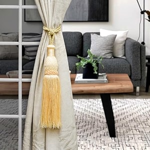kuber industries tassel  curtain tie back tassel set  curtain holder tieback  curtain tieback  curtain holder for home amp office dcor  moti kit pit tassel  cream