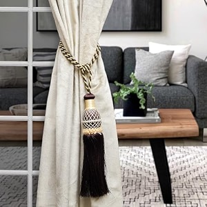 kuber industries tassel  curtain tie back tassel set  curtain holder tieback  curtain tieback  curtain holder for home amp office dcor  moti kit pit tassel  brown