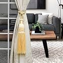 Kuber Industries Tassel | Curtain Tie Back Tassel Set | Curtain Holder Tieback | Curtain Tieback | Curtain Holder for Home &amp; Office Décor | Moti Kit Pit Tassel | Cream