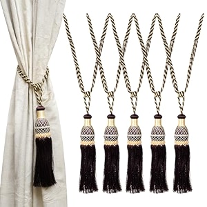 kuber industries tassel set  curtain tie back amp holder for home amp office  moti kit pit tassel  pack of 2  cream