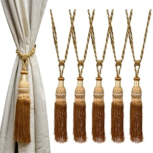 kuber industries tassel set  curtain tie back amp holder for home amp office  moti kit pit tassel  pack of 2  cream