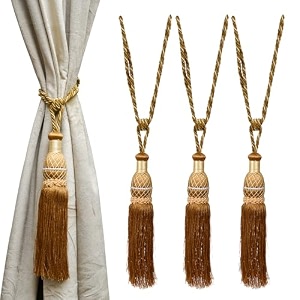kuber industries tassel set  curtain tie back amp holder for home amp office  moti kit pit tassel  pack of 2  cream