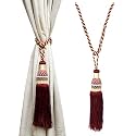 Kuber Industries Tassel Set | Curtain Tie Back &amp; Holder for Home &amp; Office | Moti Kit Pit Tassel | Pack of 6 | Maroon