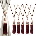 Kuber Industries Tassel Set | Curtain Tie Back &amp; Holder for Home &amp; Office | Moti Kit Pit Tassel | Pack of 6 | Maroon