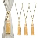 Kuber Industries Tassel Set | Curtain Tie Back Tassel Set | Curtain Holder Tieback | Curtain Tieback | Curtain Holder for Home &amp; Office Décor | Moti Kit Pit Tassel | Pack of 4 | Cream