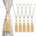 Kuber Industries Tassel Set | Curtain Tie Back Tassel Set | Curtain Holder Tieback | Curtain Tieback | Curtain Holder for Home &amp; Office Décor | Moti Kit Pit Tassel | Pack of 6 | Cream