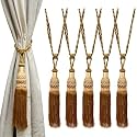 Kuber Industries Tassel Set | Curtain Tie Back &amp; Holder for Home &amp; Office | Moti Kit Pit Tassel | Pack of 2 | Cream