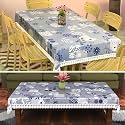 Kuber Industries PVC 60x90 Inch 6 Seater Table Cover Cloth | Dining Table Cover/Sheet for Party and Events | Flower Circle Print - Grey