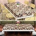 Kuber Industries PVC 60x90 Inch 6 Seater Table Cover Cloth | Dining Table Cover/Sheet for Party and Events | Flower Circle Print - Grey