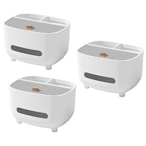 kuber industries tissue paper box with storagetissue holder dispenser for bathroom carpack of 3white