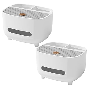 kuber industries tissue paper box with storagetissue holder dispenser for bathroom carpack of 2white