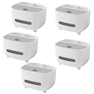 kuber industries tissue paper box with storagetissue holder dispenser for bathroom carpack of 5white