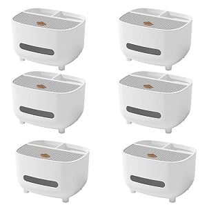 kuber industries tissue paper box with storagetissue holder dispenser for bathroom carpack of 6white