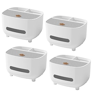 kuber industries tissue paper box with storagetissue holder dispenser for bathroom carpack of 4white