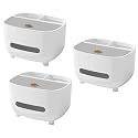 Kuber Industries Tissue Paper Box with Storage|Tissue Holder Dispenser for Bathroom, Car|Pack of 3|White