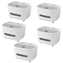 Kuber Industries Tissue Paper Box with Storage|Tissue Holder Dispenser for Bathroom, Car|Pack of 5|White