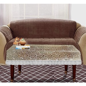 kuber industries transparent 3d design pvc 4 seater center table cover 6034x4034silver-kubmart2710
