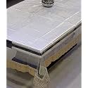 Kuber Industries Waterproof Table Cloth 4 Seater|PVC Center Table Cover|Waterproof Table Sheet|Golden Lace 40x60 Inch (Gold)