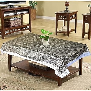 kuber industries tree print table cloth 4 seaterwaterproof center table covertable protector for indoor amp outdoor 60x40 black