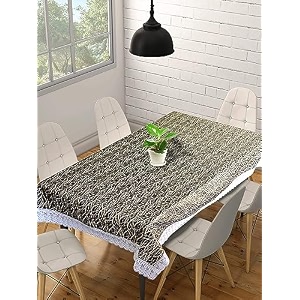 kuber industries tree print table cloth 6 seaterwaterproof dining table cover 6 seatertable protector for indoor amp outdoor 90x60 black