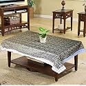Kuber Industries Tree Print Table Cloth 4 Seater|Waterproof Center Table Cover|Table Protector for Indoor &amp; Outdoor 60x40 (Black)