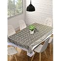 Kuber Industries Tree Print Table Cloth 6 Seater|Waterproof Dining Table Cover 6 Seater|Table Protector for Indoor &amp; Outdoor 90x60 (Black)