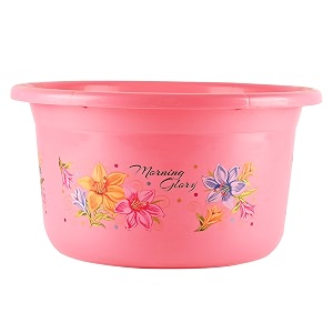 kuber industries tub for bathroom  bath tub of bathing amp washing  bathtub for baby  flower print plastic water tub  25 ltr  pink