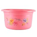 Kuber Industries Tub for Bathroom | Bath Tub of Bathing &amp; Washing | Bathtub for Baby | Flower Print Plastic Water Tub | 25 LTR | Pink
