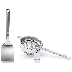 kuber industries turnerspatula for dosa roti omlette parathas pavbhaji silver standard amp kuber industries tea strainer chalni 9 cm silver