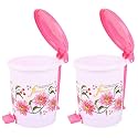 Kuber Industries Virgin Plastic 2 Pieces Small Dustbin/Garbage Bin (Pink)-CTKTC4046