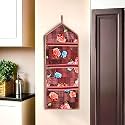 Kuber Industries Wall Hanging Closet Organizer for Wardrobe with 3 Pockets & Zip | Letter Holder, Socks & Tie Storage Pouches | Gulab Print -Maroon