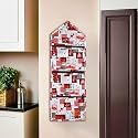 Kuber Industries Wall Hanging Closet Organizer for Wardrobe with 3 Pockets &amp; Zip | Letter Holder, Socks &amp; Tie Storage Pouches | Dil Design - White