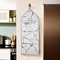 Kuber Industries Wall Hanging Organizer | 3 Multi-Purpose Storage Pocket | Foldable Document Holder | Hanging Stationary-Magazine Organizer | Marble-Design | Light Grey