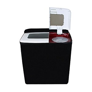 kuber industries rexene washing machine cover semi automatic front load - black